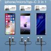 کابل 3 سر لایتنینگ، تایپسی، میکرو به Hdmi یسیدو 4k مدل HM05 طول 1.8 متر - Image 3