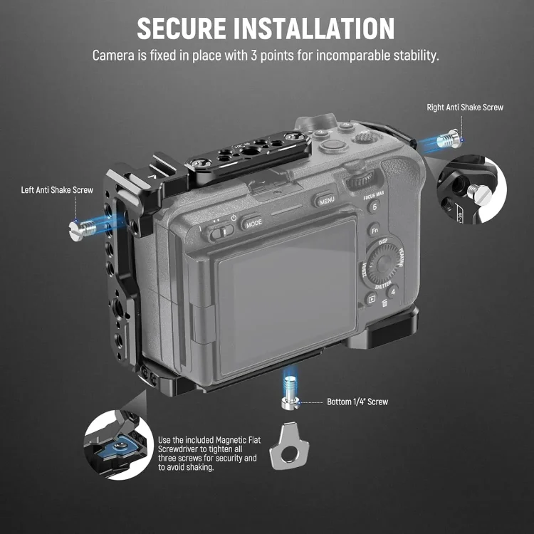 کیج دوربین نیور NEEWER CA011 CAGE WITH CABLE CLAMP FOR SONY FX3 / FX30 - تصویر 8