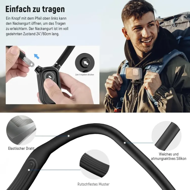 هولدر گردنی نیورNEEWER GP15 MAGNET POV/VLOG NECK MOUNT - Image 5