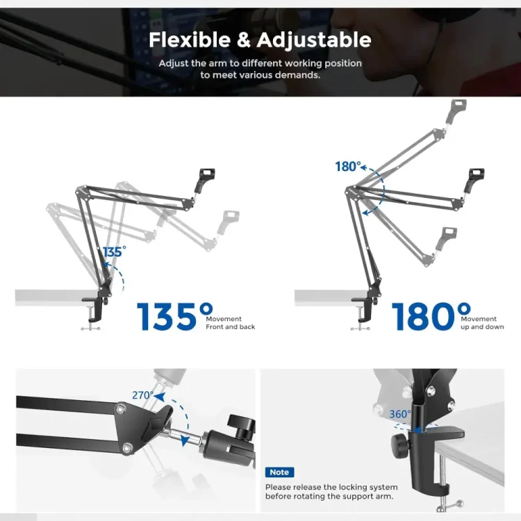 پایه میکروفون نیور NEEWER NW-35A MICROPHONE ARM STAND MOUNT - تصویر 4
