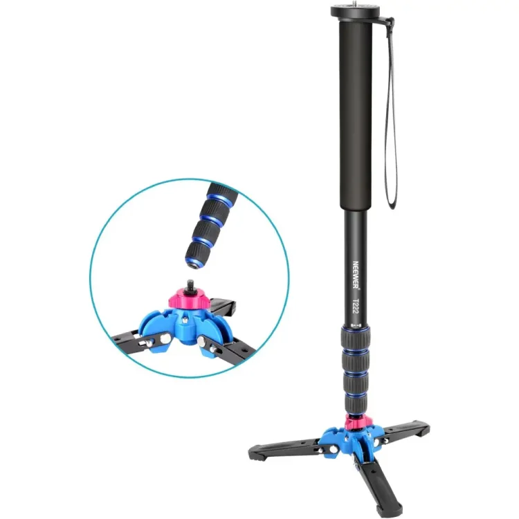 تک پایه نیور NEEWER T222 NEW VERSION ALUMINUM ALLOY TRIPOD MONOPOD+STAND BASE - Image 5