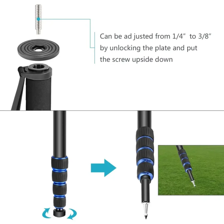 تک پایه نیور NEEWER T222 NEW VERSION ALUMINUM ALLOY TRIPOD MONOPOD+STAND BASE - Image 2