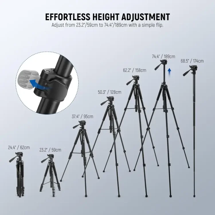 سه پایه دوربین نیور NEEWER TP05 CAMERA TRIPOD WITH PAN HEAD - تصویر 3