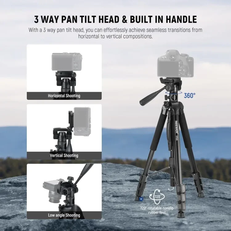 سه پایه دوربین نیور NEEWER TP05 CAMERA TRIPOD WITH PAN HEAD - تصویر 7