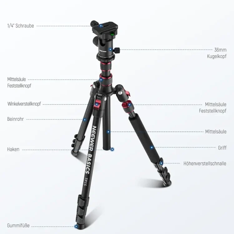 سه پایه دوربین نیور NEEWER TP15 Basics Camera Tripod Monopod - تصویر 2