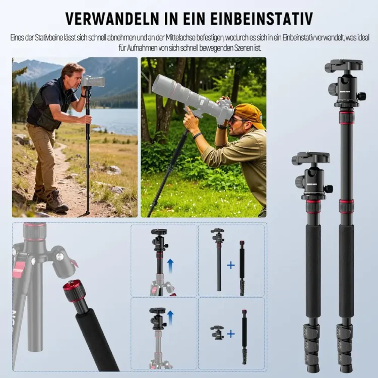 سه پایه دوربین نیور NEEWER TP15 Basics Camera Tripod Monopod - تصویر 4