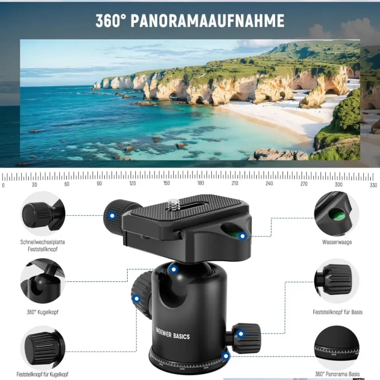 سه پایه دوربین نیور NEEWER TP15 Basics Camera Tripod Monopod - تصویر 5