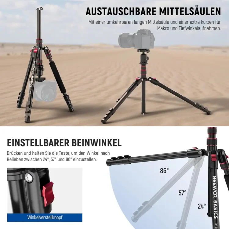 سه پایه دوربین نیور NEEWER TP15 Basics Camera Tripod Monopod - تصویر 6